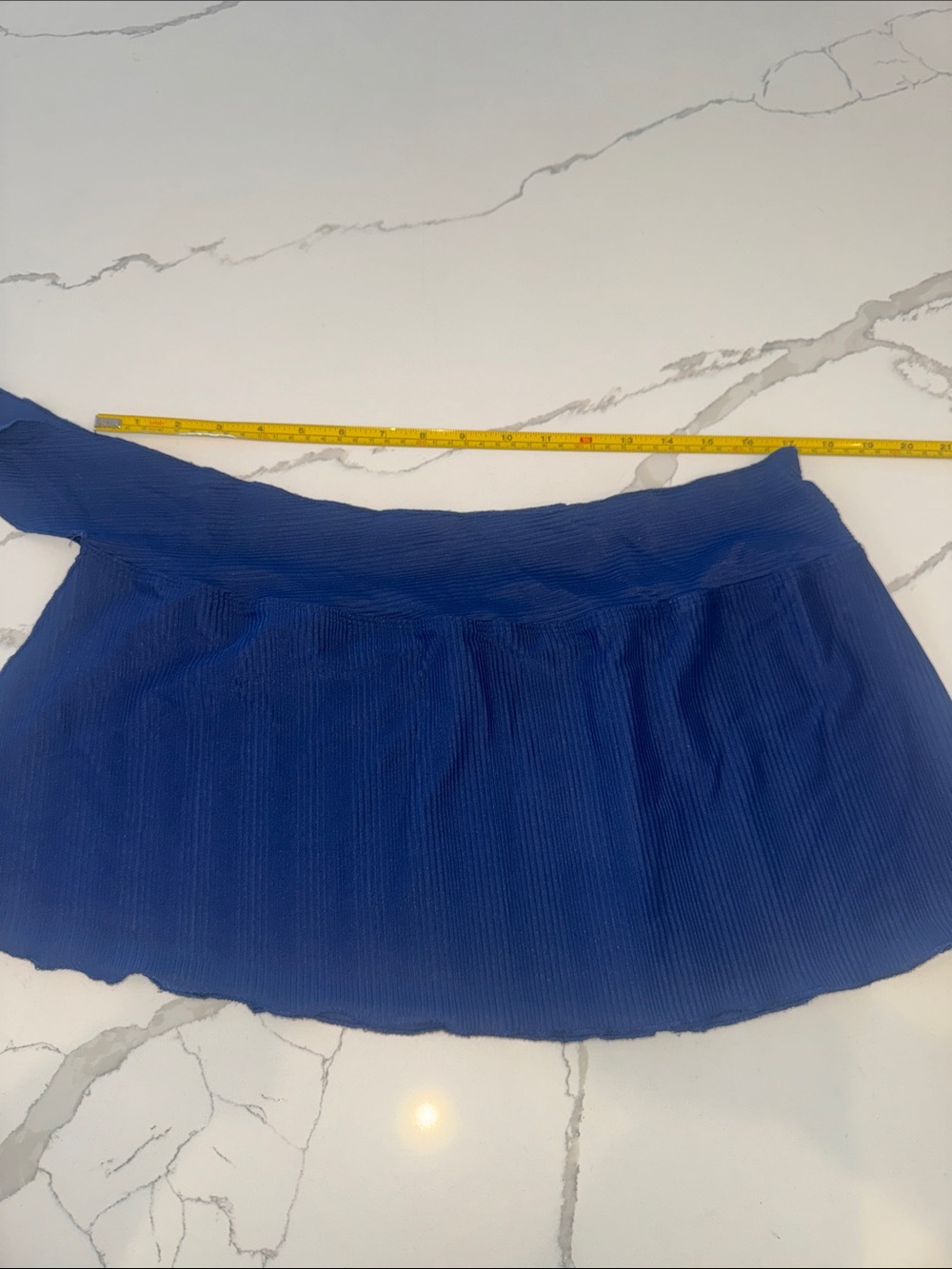 Catalina Blue Pleated Women's Swimsuit cover up skirt with tie closure